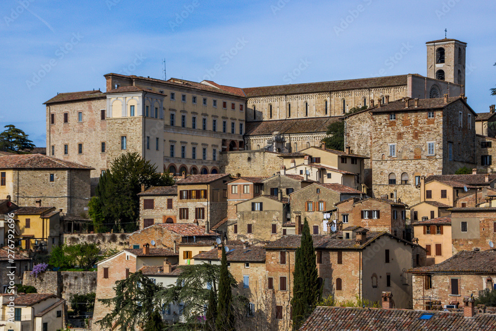 Todi medieval town on the hill in Umbria in Italy