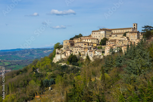 Todi medieval town on the hill in Umbria in Italy