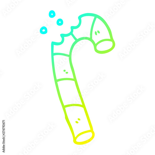 cold gradient line drawing cartoon xmas candy cane