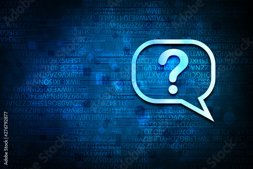 Question mark bubble icon abstract blue background illustration design