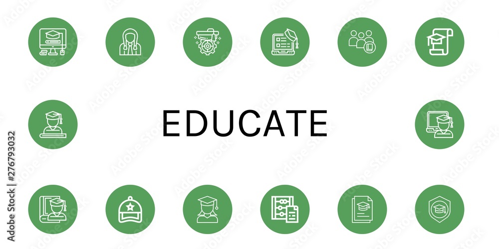 Set of educate icons such as Mortarboard, Student, Graduation, Graduate, Cap, Abacus , educate Set of educate icons such as Mortarboard, Student, Graduation, Graduate, Cap, Abacus , educate