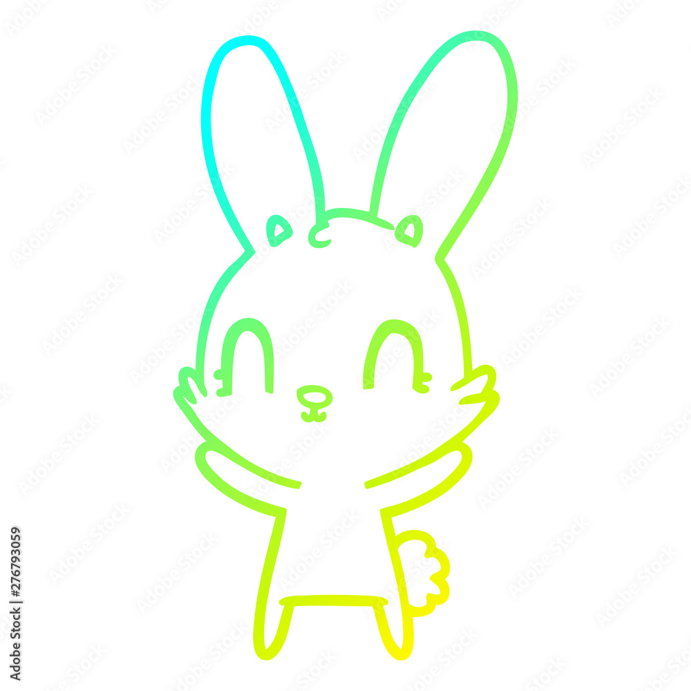 cold gradient line drawing cute cartoon rabbit cold gradient line drawing cute cartoon rabbit