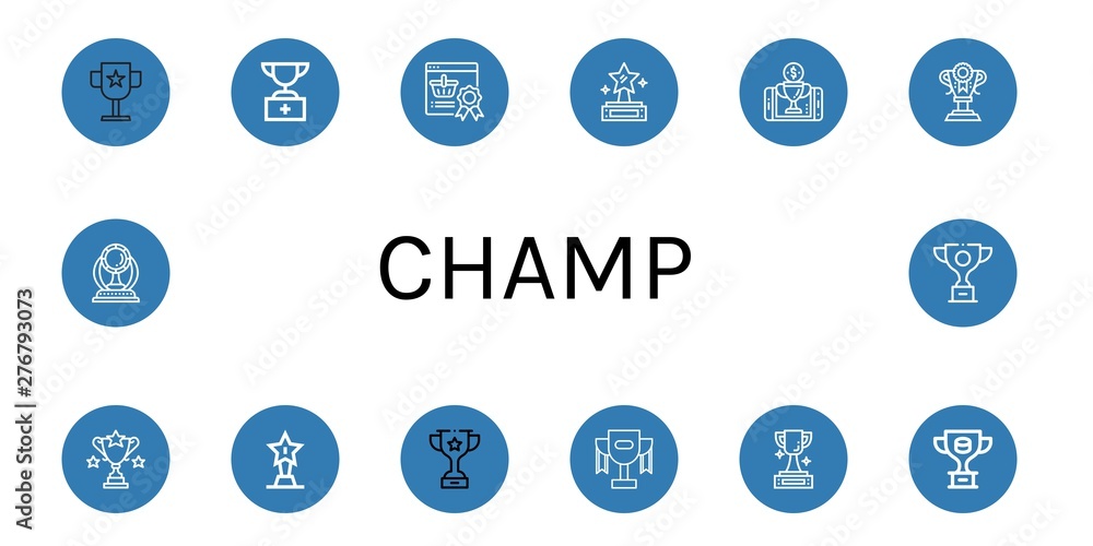 Set of champ icons such as Award, Trophy, Reward, Prize , champ Set of champ icons such as Award, Trophy, Reward, Prize , champ