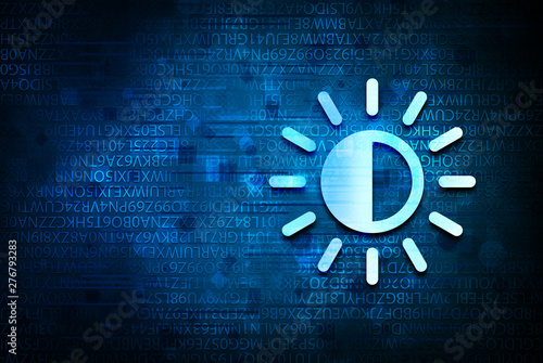 Obraz na plátně Screen brightness sun icon abstract blue background illustration design