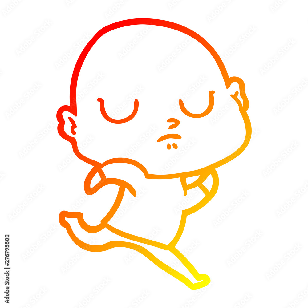 warm gradient line drawing cartoon bald man warm gradient line drawing cartoon bald man
