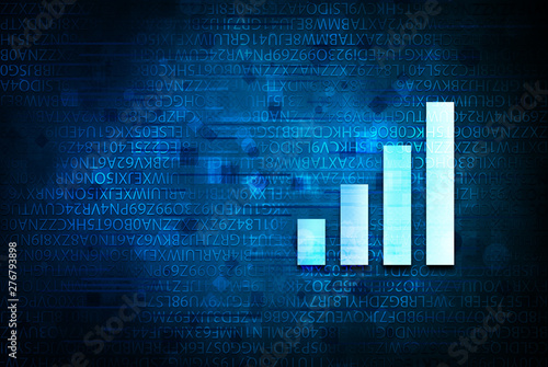 Obraz na płótnie Statistics icon abstract blue background illustration design