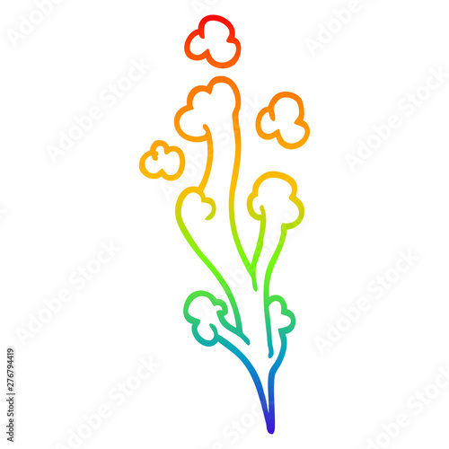 rainbow gradient line drawing cartoon gust of air