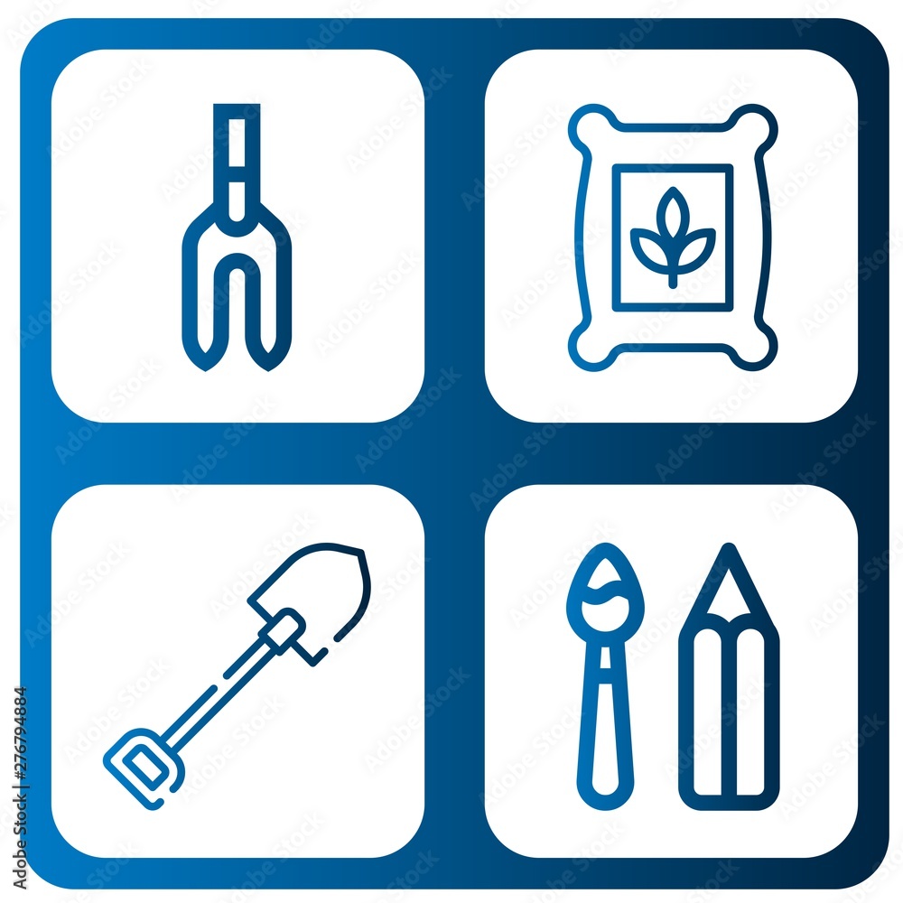 Set of shovel icons such as Weeder, Seeds, Shovel, Paint tools , shovel Set of shovel icons such as Weeder, Seeds, Shovel, Paint tools , shovel