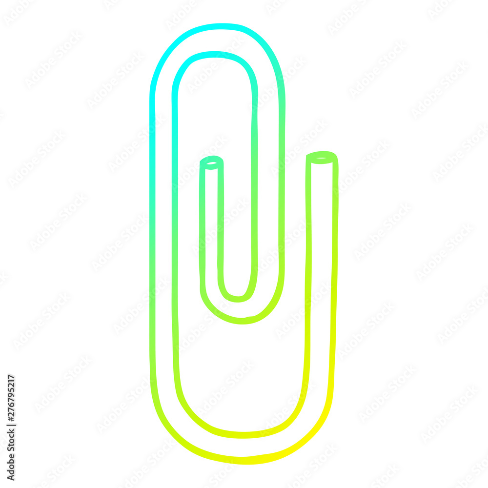 cold gradient line drawing cartoon paperclip cold gradient line drawing cartoon paperclip