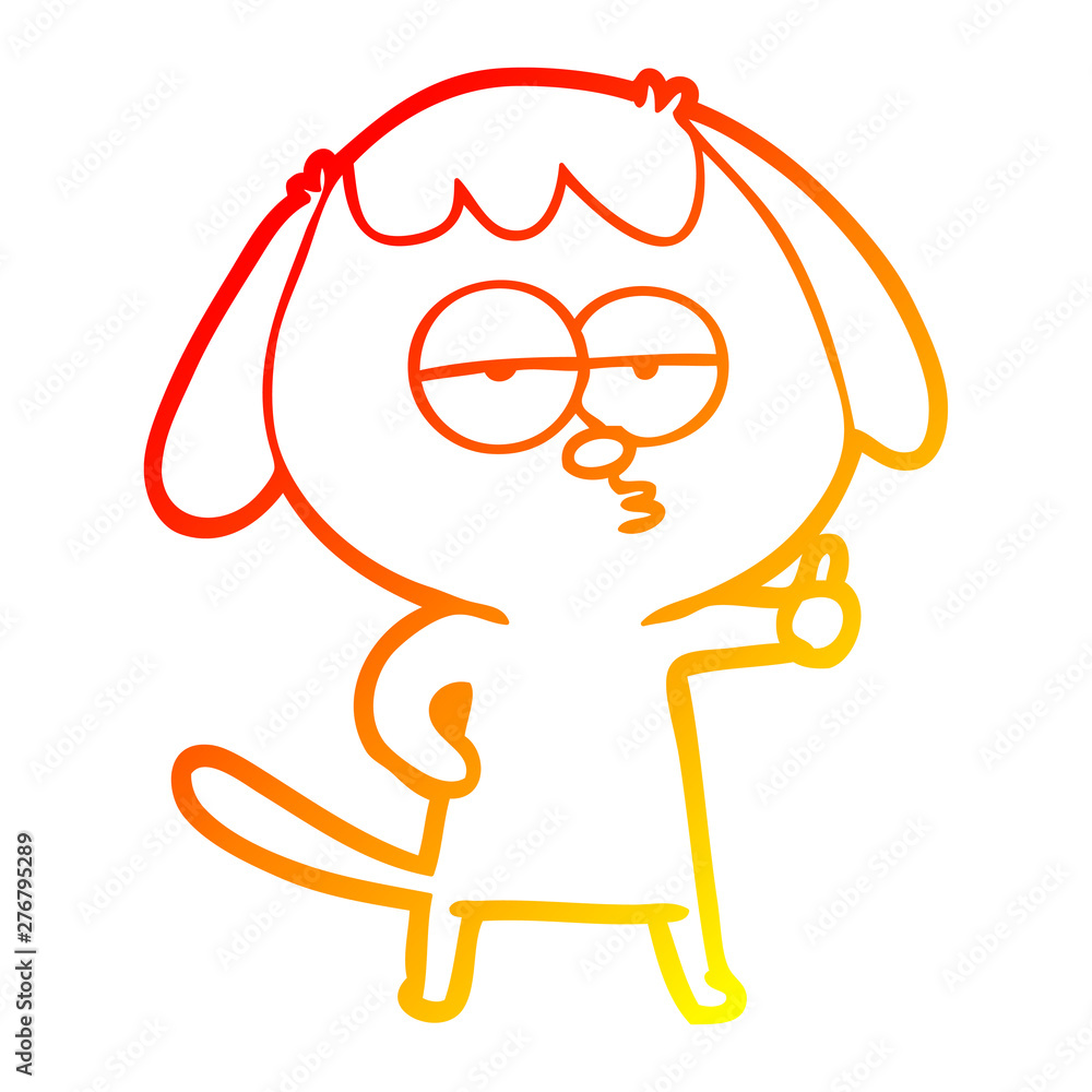 warm gradient line drawing cartoon bored dog warm gradient line drawing cartoon bored dog
