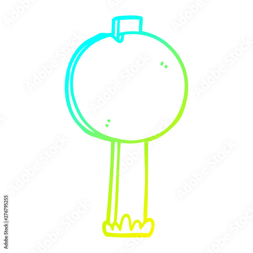 cold gradient line drawing cartoon road sign