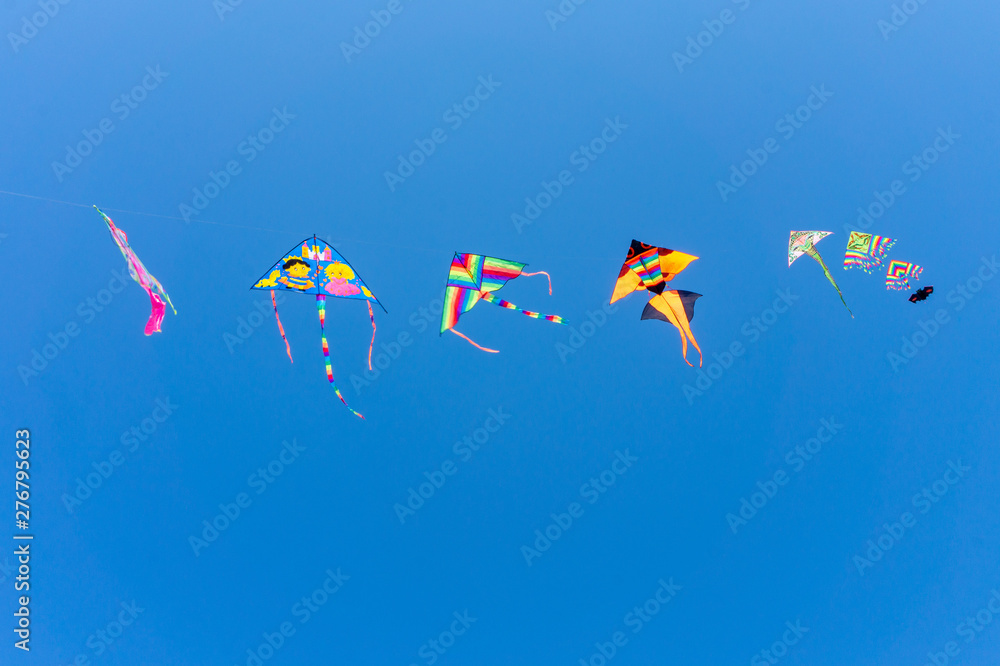 kites in the blue sky