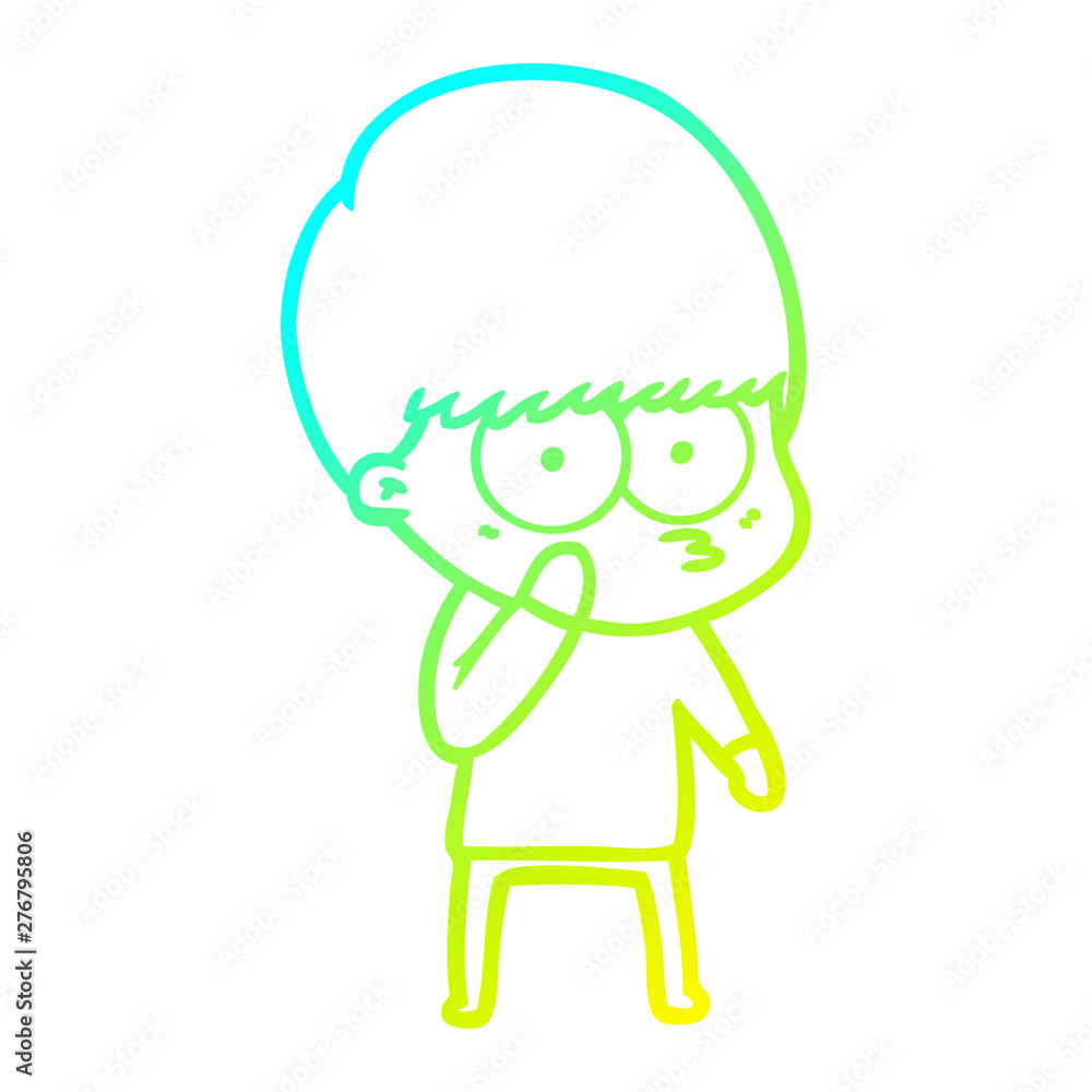 cold gradient line drawing curious cartoon boy cold gradient line drawing curious cartoon boy