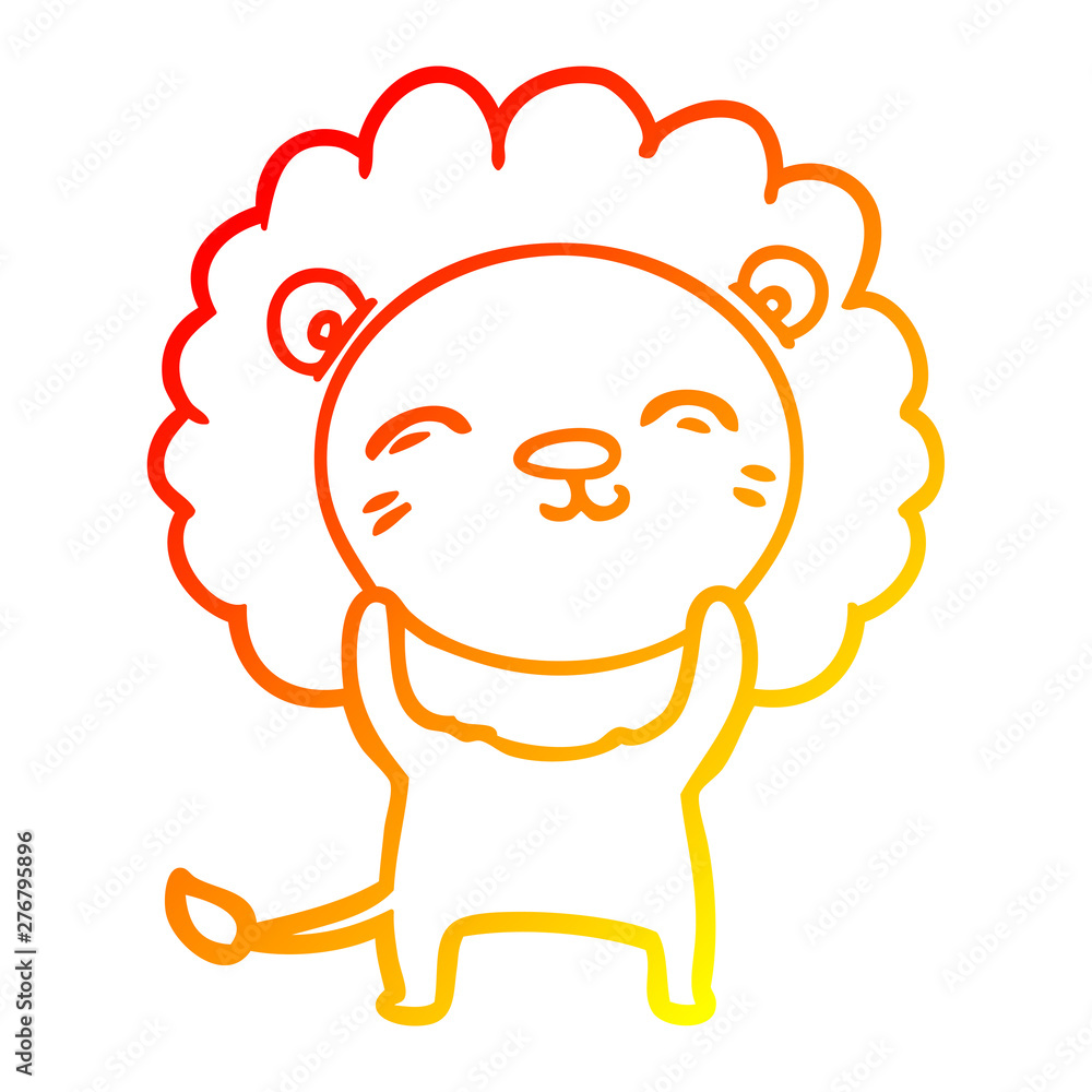 warm gradient line drawing cartoon lion warm gradient line drawing cartoon lion