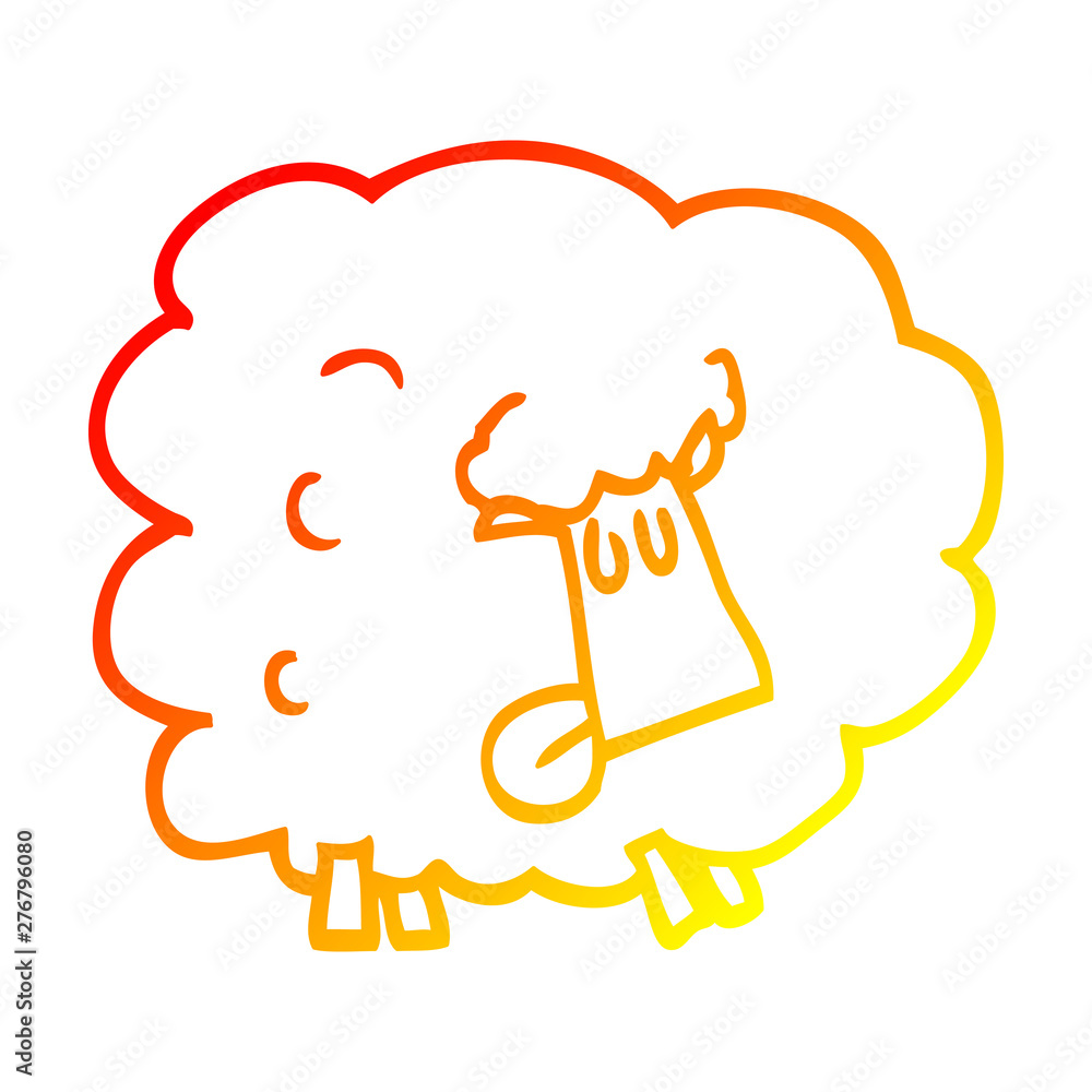warm gradient line drawing cartoon funny sheep warm gradient line drawing cartoon funny sheep