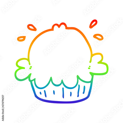 rainbow gradient line drawing cute cartoon pie