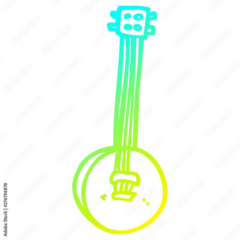 cold gradient line drawing cartoon old banjo cold gradient line drawing cartoon old banjo