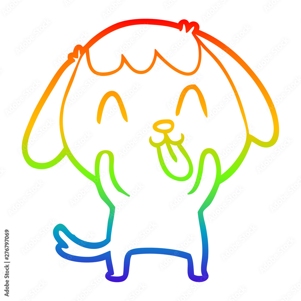 rainbow gradient line drawing cute cartoon dog rainbow gradient line drawing cute cartoon dog