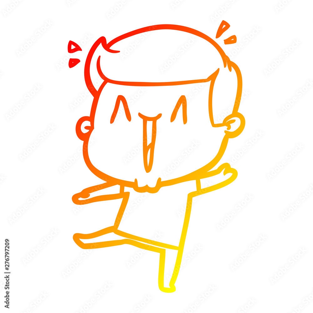 warm gradient line drawing cartoon excited man warm gradient line drawing cartoon excited man