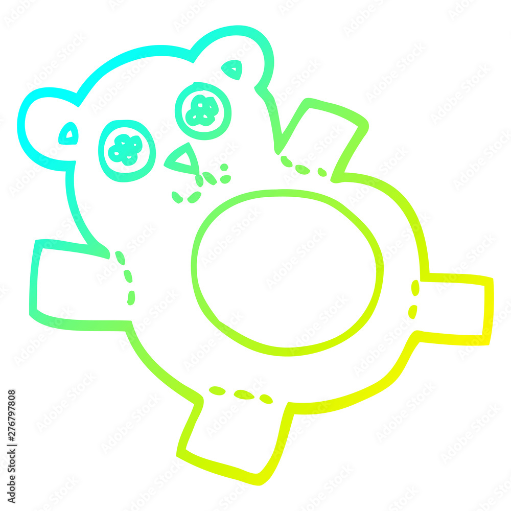 cold gradient line drawing cartoon teddy bear cold gradient line drawing cartoon teddy bear