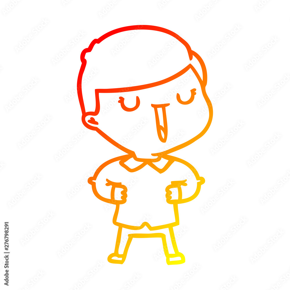 warm gradient line drawing cartoon happy boy warm gradient line drawing cartoon happy boy