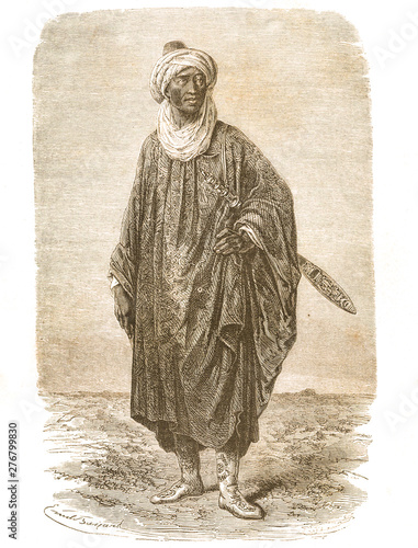 African fighter with machete