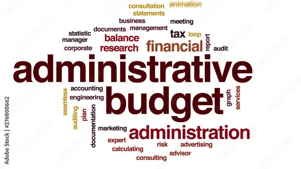 Administrative budget animated word cloud. Kinetic typography. Administrative budget animated word cloud. Kinetic typography.