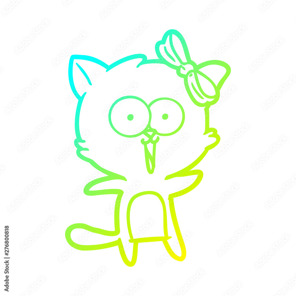 cold gradient line drawing cartoon cat cold gradient line drawing cartoon cat