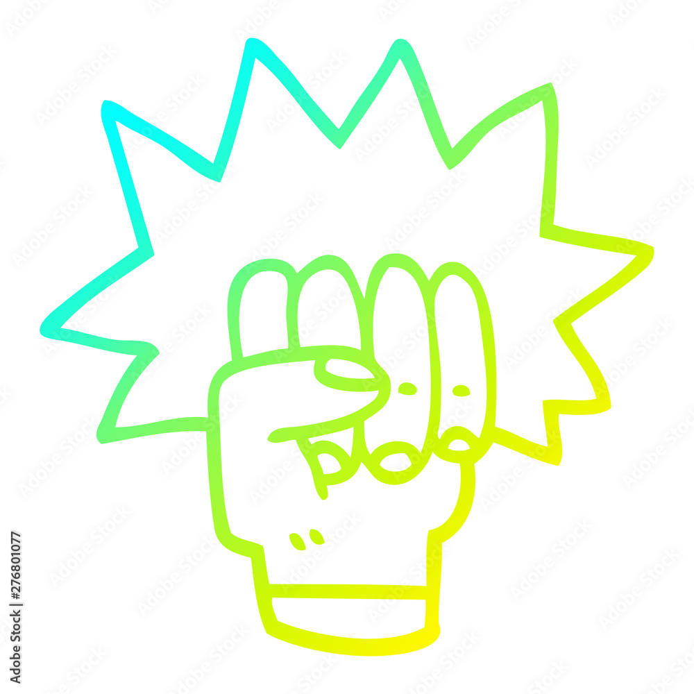 cold gradient line drawing cartoon punching fist cold gradient line drawing cartoon punching fist