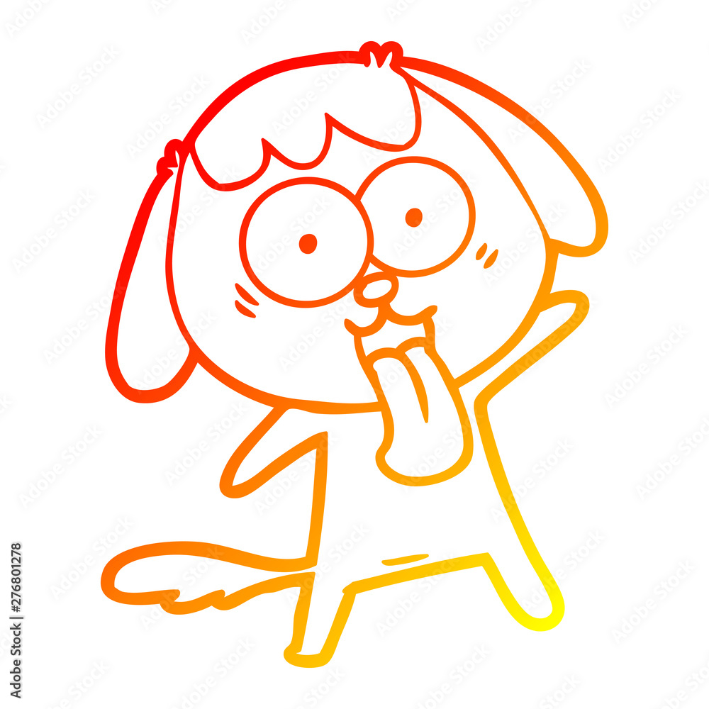 warm gradient line drawing cute cartoon dog warm gradient line drawing cute cartoon dog