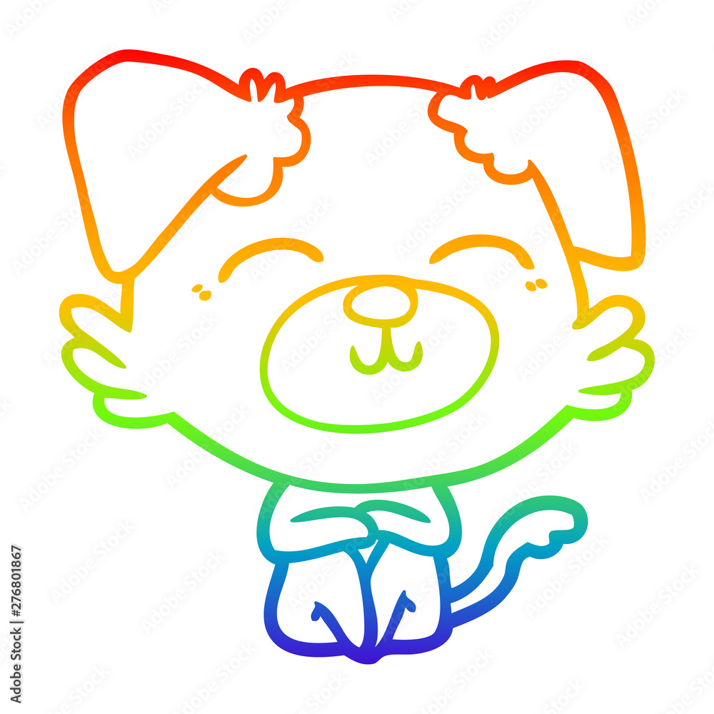 rainbow gradient line drawing cartoon dog rainbow gradient line drawing cartoon dog