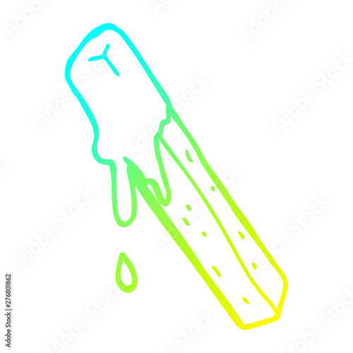 cold gradient line drawing cartoon dipped fry