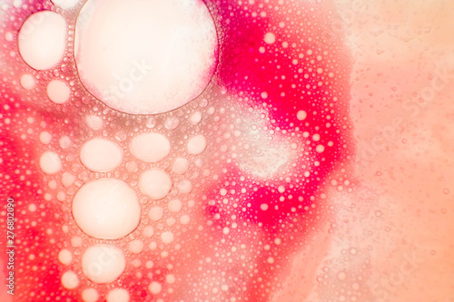 Obraz na płótnie pink bubbles looking like cells through the microscpe, useful as a background for biology and medical subjects w salonie