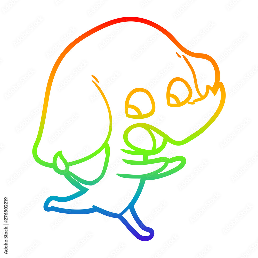 rainbow gradient line drawing cute cartoon elephant rainbow gradient line drawing cute cartoon elephant