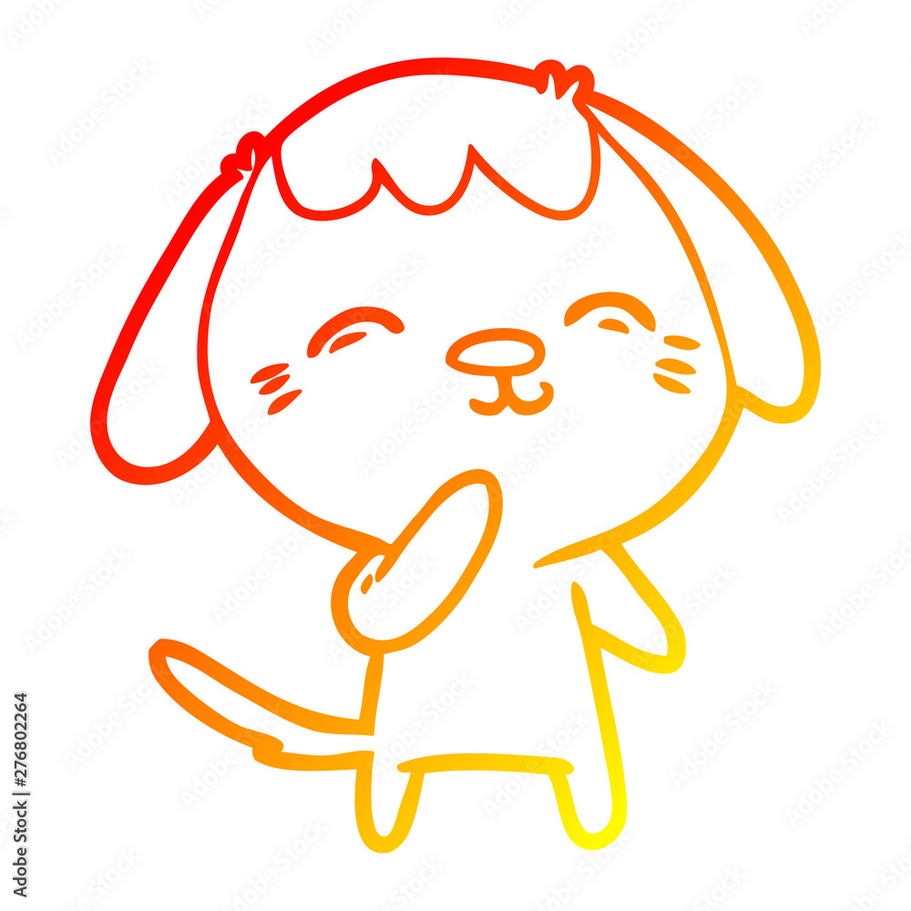 warm gradient line drawing happy cartoon dog warm gradient line drawing happy cartoon dog