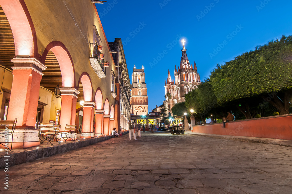 Naklejka premium Główny plac w San Miguel de Allende, Guanajuato,