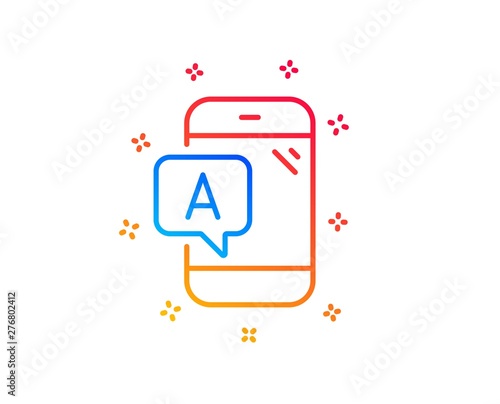 Ab testing line icon. Ui phone test sign. Gradient design elements. Linear ab testing icon. Random shapes. Vector