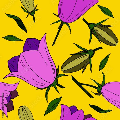 seamless pattern with flowers of bells