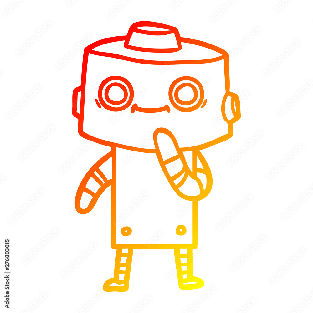 warm gradient line drawing cartoon robot warm gradient line drawing cartoon robot