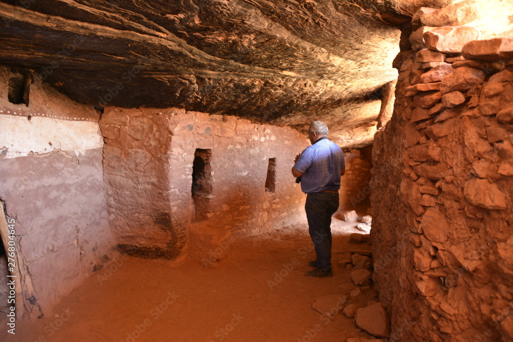 Anasazi dwelling ruins nestled in the rocks