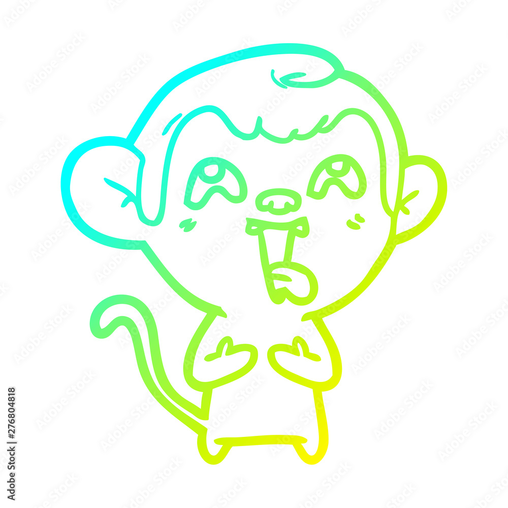 cold gradient line drawing crazy cartoon monkey cold gradient line drawing crazy cartoon monkey