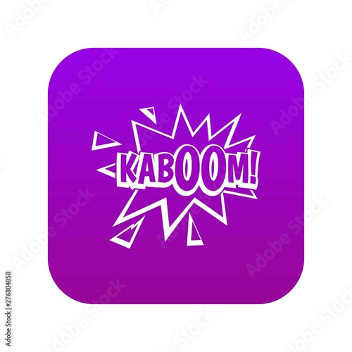 Kaboom, explosion icon digital purple for any design isolated on white vector illustration