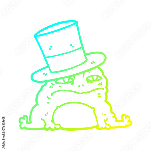 cold gradient line drawing cartoon rich toad