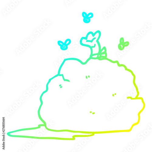 cold gradient line drawing cartoon bag of garbage