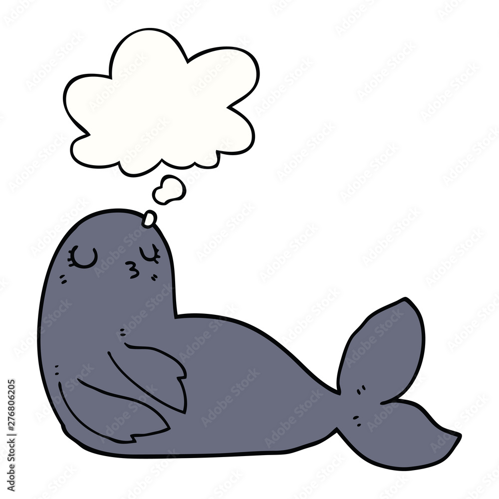 cartoon seal and thought bubble cartoon seal and thought bubble