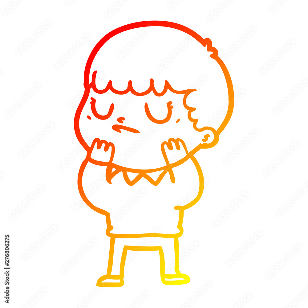 warm gradient line drawing cartoon grumpy boy warm gradient line drawing cartoon grumpy boy