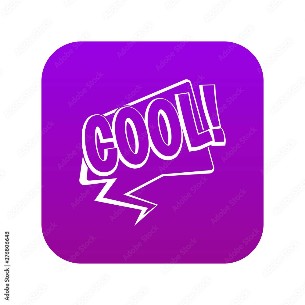 COOL, comic text speech bubble icon digital purple for any design isolated on white vector illustration COOL, comic text speech bubble icon digital purple for any design isolated on white vector illustration