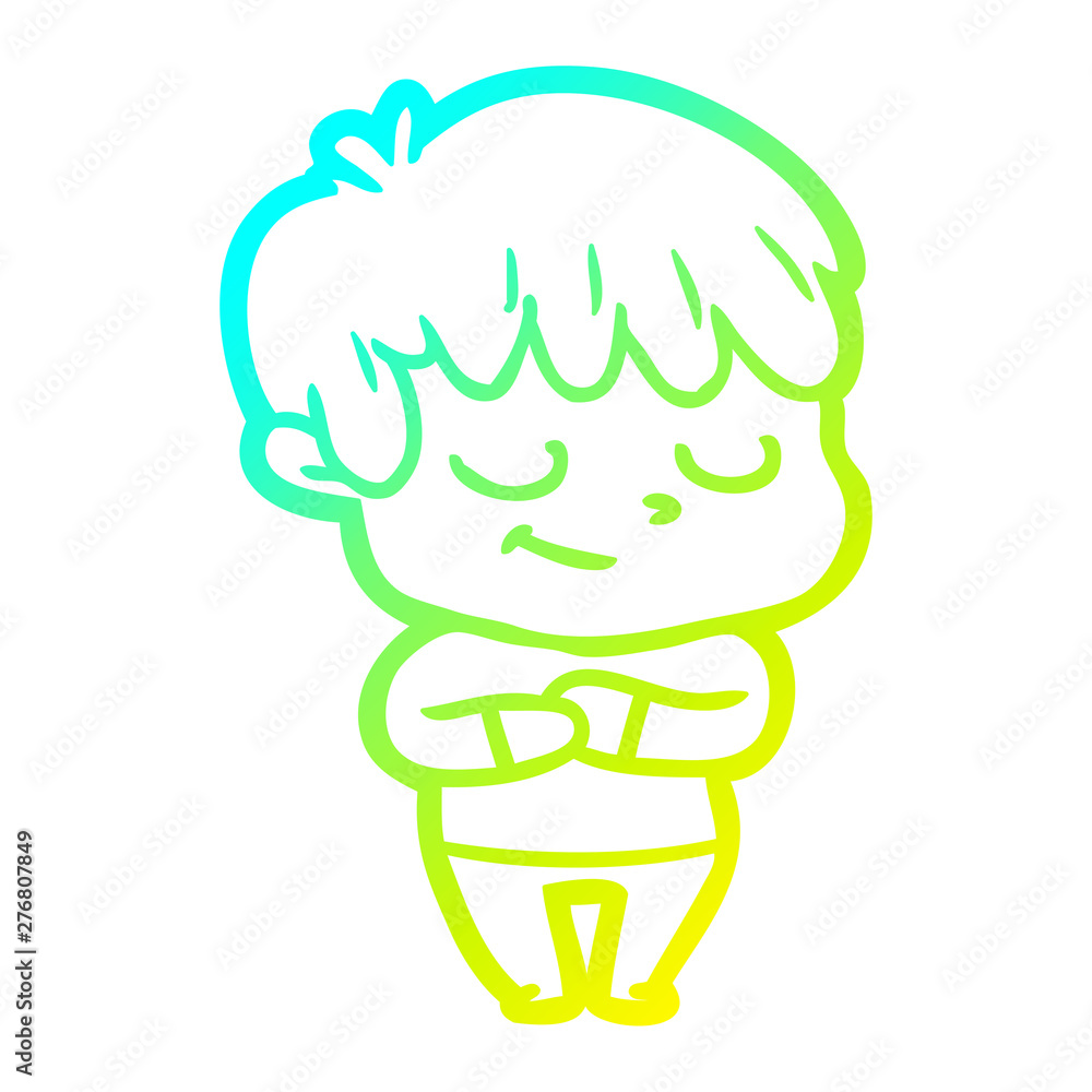 cold gradient line drawing happy cartoon boy cold gradient line drawing happy cartoon boy