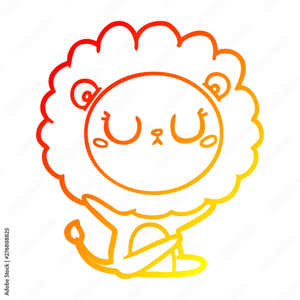 warm gradient line drawing cartoon lion warm gradient line drawing cartoon lion