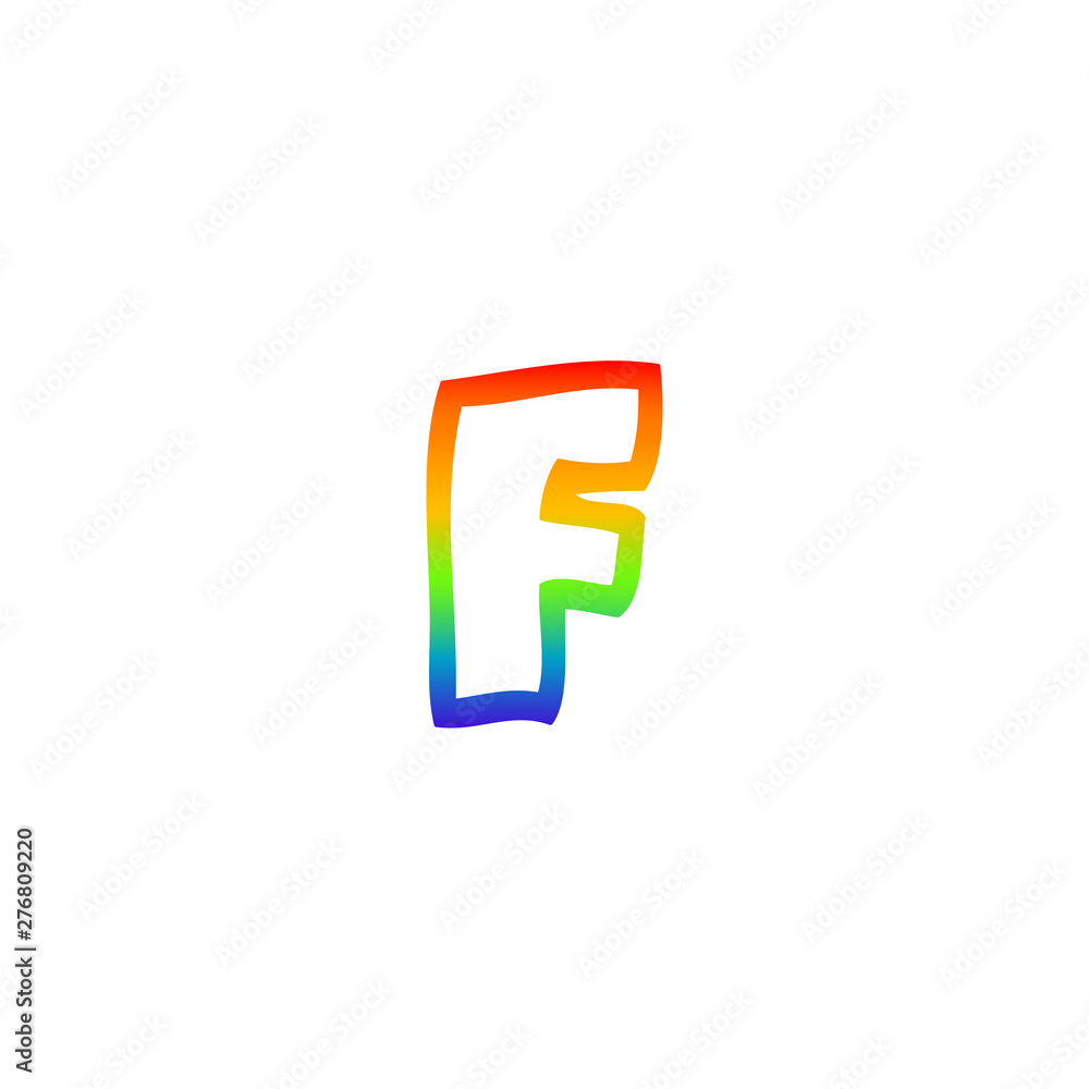 rainbow gradient line drawing cartoon letter f rainbow gradient line drawing cartoon letter f